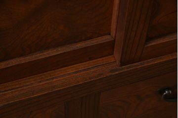 アンティーク家具　大正昭和初期　天板リメイク　カウンターとして使える便利な和風収納棚(リビングボード、戸棚)(R-037611)