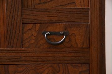 アンティーク家具　大正昭和初期　天板リメイク　カウンターとして使える便利な和風収納棚(リビングボード、戸棚)(R-037611)