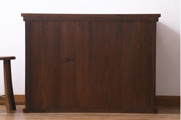 アンティーク家具　大正昭和初期　天板リメイク　カウンターとして使える便利な和風収納棚(リビングボード、戸棚)(R-037611)
