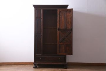 中古　松本民芸家具　#45型　洗練された雰囲気のワードローブ(洋服タンス、衣装箪笥、収納棚)(定価約49万円)(R-037613)
