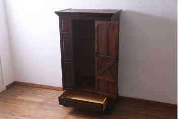 中古　松本民芸家具　#45型　洗練された雰囲気のワードローブ(洋服タンス、衣装箪笥、収納棚)(定価約49万円)(R-037613)