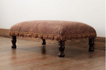 ビンテージ家具　和製　オリエンタル模様がおしゃれなオットマン(スツール、ヴィンテージ)(R-037616)