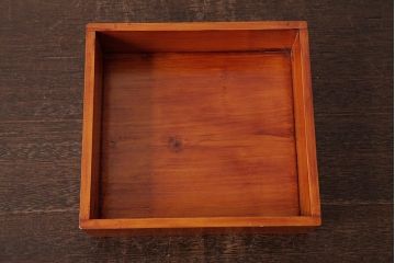 アンティーク雑貨　古民具　大正昭和初期　外箱付き　春慶塗が美しい重箱(お重)(R-037618)