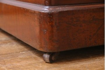 アンティーク家具　イギリスアンティーク　マホガニー材　レザートップ　組み立て式　高級感たっぷりのクラシカルな両袖デスク(机、在宅ワーク、在宅用プレジデントデスク)(R-037619)