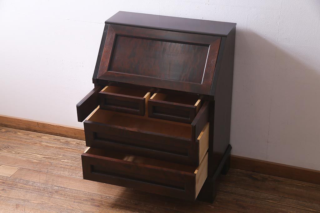 ヴィンテージ家具　民芸家具　国産　上質な作りが魅力のライティングビューロー(簿記机、机、ビンテージ)(R-037620)