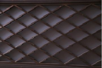 アンティーク照明　ラフジュ工房オリジナル　古建具リメイク　片面ガラス　組子の欄間を使った壁付け照明(ウォールランプ)(R-037622)
