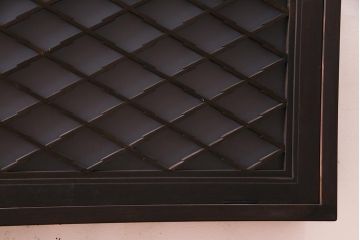 アンティーク照明　ラフジュ工房オリジナル　古建具リメイク　片面ガラス　組子の欄間を使った壁付け照明(ウォールランプ)(R-037622)