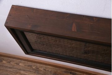 アンティーク照明　ラフジュ工房オリジナル　古建具リメイク　片面ガラス　組子の欄間を使った壁付け照明(ウォールランプ)(R-037623)
