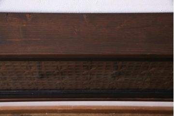 アンティーク照明　ラフジュ工房オリジナル　古建具リメイク　片面ガラス　組子の欄間を使った壁付け照明(ウォールランプ)(R-037623)