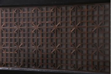 アンティーク照明　ラフジュ工房オリジナル　古建具リメイク　片面ガラス　組子の欄間を使った壁付け照明(ウォールランプ)(R-037623)
