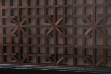 アンティーク照明　ラフジュ工房オリジナル　古建具リメイク　片面ガラス　組子の欄間を使った壁付け照明(ウォールランプ)(R-037623)