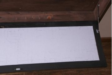 アンティーク照明　ラフジュ工房オリジナル　古建具リメイク　片面ガラス　組子の欄間を使った壁付け照明(ウォールランプ)(R-037623)