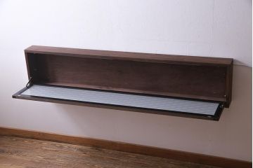 ラフジュ工房オリジナル　欄間リメイク　片面ガラス　組子　横長　味わい深い佇まい壁付け照明(ウォールランプ)(R-037625)