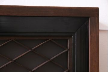 ラフジュ工房オリジナル　欄間リメイク　片面ガラス　組子　横長　味わい深い佇まい壁付け照明(ウォールランプ)(R-037625)