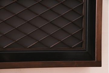 ラフジュ工房オリジナル　欄間リメイク　片面ガラス　組子　横長　味わい深い佇まい壁付け照明(ウォールランプ)(R-037625)
