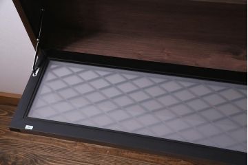 ラフジュ工房オリジナル　欄間リメイク　片面ガラス　組子　横長　味わい深い佇まい壁付け照明(ウォールランプ)(R-037625)