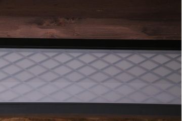 ラフジュ工房オリジナル　欄間リメイク　片面ガラス　組子　横長　味わい深い佇まい壁付け照明(ウォールランプ)(R-037625)