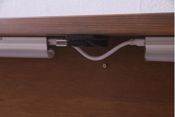 ラフジュ工房オリジナル　欄間リメイク　片面ガラス　横長　凝ったデザインの組子がおしゃれな壁付け照明(ウォールランプ)(R-037629)