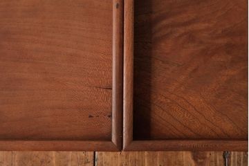 アンティーク雑貨　古民具　総ケヤキ材　美しい杢目が楽しめるお盆2枚セット(トレー、角盆)(R-037631)