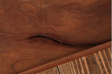 アンティーク雑貨　古民具　総ケヤキ材　美しい杢目が楽しめるお盆2枚セット(トレー、角盆)(R-037631)