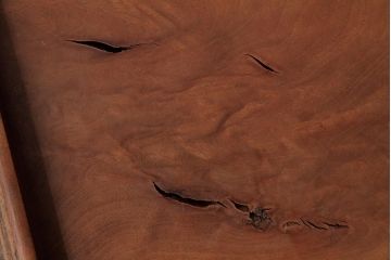 アンティーク雑貨　古民具　総ケヤキ材　美しい杢目が楽しめるお盆2枚セット(トレー、角盆)(R-037631)