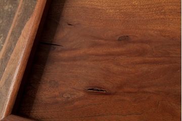 アンティーク雑貨　古民具　総ケヤキ材　美しい杢目が楽しめるお盆2枚セット(トレー、角盆)(R-037632)