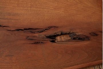 アンティーク雑貨　古民具　総ケヤキ材　美しい杢目が楽しめるお盆2枚セット(トレー、角盆)(R-037633)