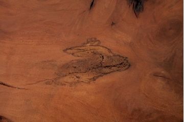 アンティーク雑貨　古民具　総ケヤキ材　美しい杢目が楽しめるお盆2枚セット(トレー、角盆)(R-037637)