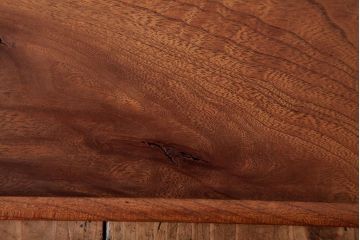 アンティーク雑貨　古民具　総ケヤキ材　美しい杢目が楽しめるお盆2枚セット(トレー、角盆)(R-037638)