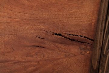 アンティーク雑貨　古民具　総ケヤキ材　美しい杢目が楽しめるお盆2枚セット(トレー、角盆)(R-037639)