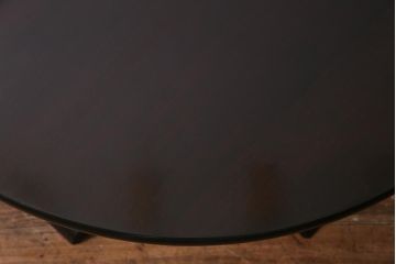 中古　松本民芸家具　D型ペディスタイル卓　洗練された佇まいのラウンドテーブル(ダイニングテーブル)(定価約22万5千円)(R-037644)