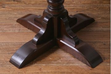 中古　松本民芸家具　D型ペディスタイル卓　洗練された佇まいのラウンドテーブル(ダイニングテーブル)(定価約22万5千円)(R-037644)
