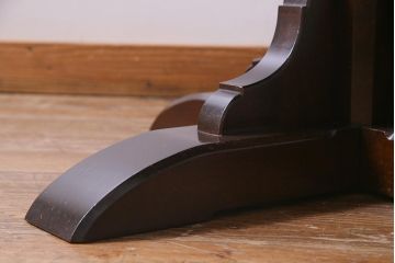 中古　松本民芸家具　D型ペディスタイル卓　洗練された佇まいのラウンドテーブル(ダイニングテーブル)(定価約22万5千円)(R-037644)