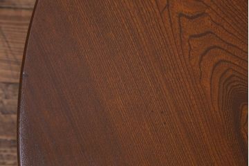 アンティーク家具　昭和レトロ　栓材　懐かしい雰囲気の丸ちゃぶ台(ローテーブル、座卓)(R-037649)