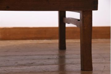 アンティーク家具　昭和レトロ　栓材　懐かしい雰囲気の丸ちゃぶ台(ローテーブル、座卓)(R-037649)