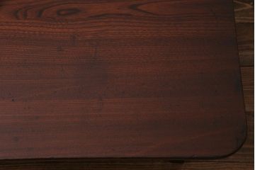 アンティーク家具　和製アンティーク　昭和初期　栓材　素朴なぬくもりが魅力のレトロな角ちゃぶ台(座卓、ローテーブル、花台)(R-037651)