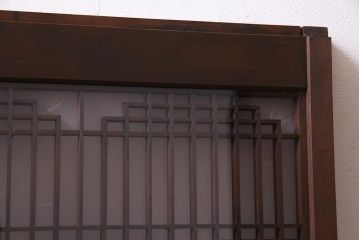 ラフジュ工房オリジナル　アンティーク建具リメイク　和の風情漂う重ね戸棚(書院戸、組子、キャビネット)(R-037653)