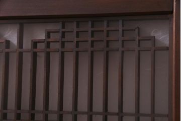 ラフジュ工房オリジナル　アンティーク建具リメイク　和の風情漂う重ね戸棚(書院戸、組子、キャビネット)(R-037653)