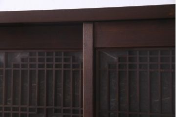 ラフジュ工房オリジナル　アンティーク建具リメイク　和の風情漂う重ね戸棚(書院戸、組子、キャビネット)(R-037653)