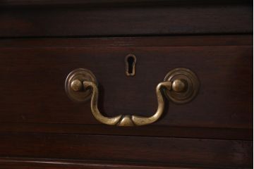 アンティーク家具　イギリスアンティーク　マホガニー材　レザートップ　組み立て式　気品あふれる佇まいの両袖デスク(机、在宅ワーク、在宅用プレジデントデスク)(R-037655)