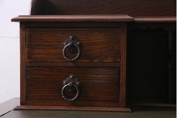 アンティーク家具　イギリスアンティーク　オーク材　クラシカルな雰囲気が魅力のワークデスク(作業台、在宅ワーク、在宅用)(R-037656)