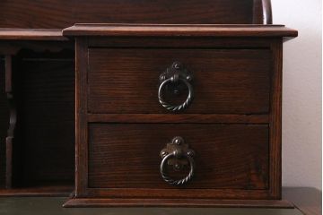 アンティーク家具　イギリスアンティーク　オーク材　クラシカルな雰囲気が魅力のワークデスク(作業台、在宅ワーク、在宅用)(R-037656)