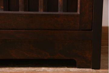 中古　松本民芸家具　落ち着いた佇まいのC型下駄箱(収納棚)(定価約23万5千円)(R-037657)