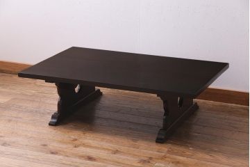 中古　松本民芸家具　#10型　洗練されたデザインが目を引く折りたたみ座卓(ちゃぶ台、文机、ローテーブル)(R-037659)