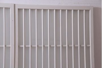 アンティーク家具　昭和初期　すりガラス　ナチュラルインテリアにぴったりなペイントガラス戸2枚セット(引き戸、建具)(R-037671)