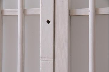アンティーク家具　昭和初期　すりガラス　ナチュラルインテリアにぴったりなペイントガラス戸2枚セット(引き戸、建具)(R-037671)
