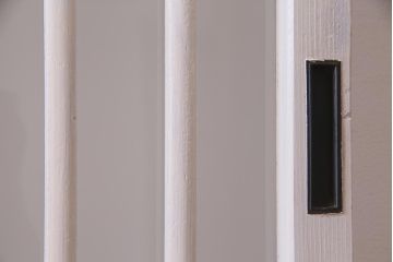アンティーク家具　昭和初期　すりガラス　ナチュラルインテリアにぴったりなペイントガラス戸2枚セット(引き戸、建具)(R-037671)
