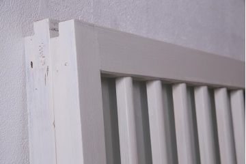 アンティーク家具　昭和初期　すりガラス　ナチュラルインテリアにぴったりなペイントガラス戸2枚セット(引き戸、建具)(R-037671)