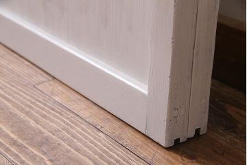 アンティーク家具　昭和初期　すりガラス　ナチュラルインテリアにぴったりなペイントガラス戸2枚セット(引き戸、建具)(R-037671)