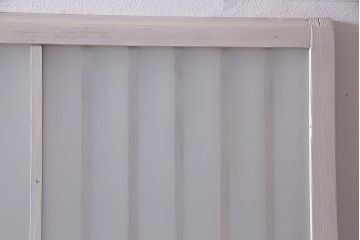 アンティーク家具　昭和初期　すりガラス　ナチュラルインテリアにぴったりなペイントガラス戸2枚セット(引き戸、建具)(R-037671)